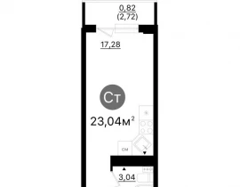 Квартира студия, 23.04 м2 , 6 этаж,  проспект Кирова, 71 - фото 1