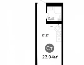 Квартира студия, 23.04 м2 , 4 этаж,  проспект Кирова, 71 - фото 1