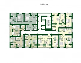 2-комнатная квартира, 55.6 м2 , 15 этаж, Олега Пешкова, 4 - фото 1