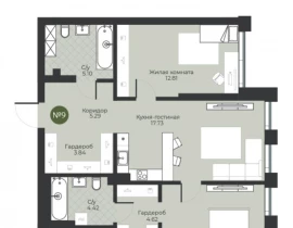 2-комнатная квартира, 65.43 м2 , 10 этаж, Ново-Садовая улица - фото 1