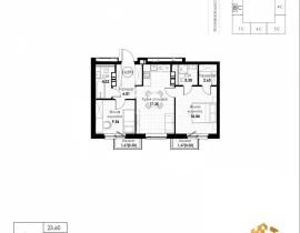 2-комнатная квартира, 57.91 м2 , 4 этаж, 11 квартал - фото 1