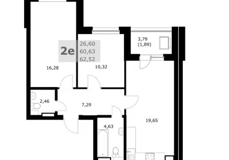 2-комнатная квартира - Карла Маркса пр-кт, 243 / ЖК Комфорт - фото 1
