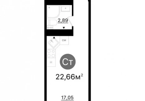 Квартира студия -  проспект Кирова, 71 / ЖК Старт - 2 - фото 1