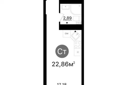 Квартира студия -  проспект Кирова, 71 / ЖК Старт - 2 - фото 1