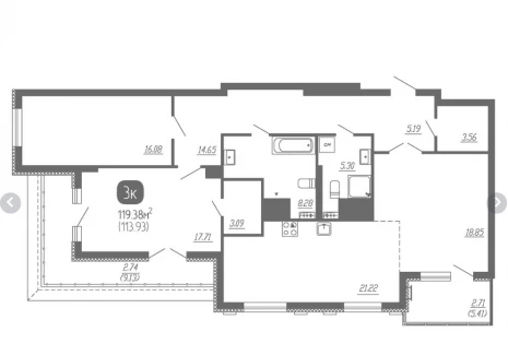3-комнатная квартира - Советской Армии ул, 47 / ЖК СОВА - фото 1