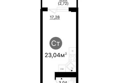 Квартира студия -  проспект Кирова, 71 / ЖК Старт - 2 - фото 1