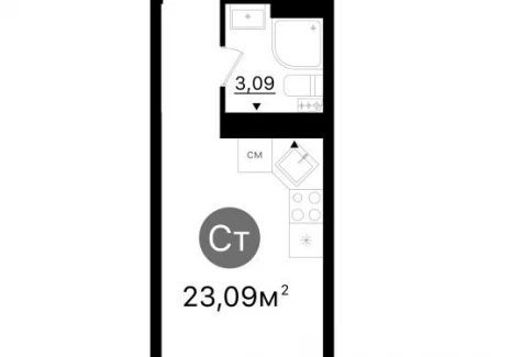 Квартира студия -  проспект Кирова, 71 / ЖК Старт - 2 - фото 1