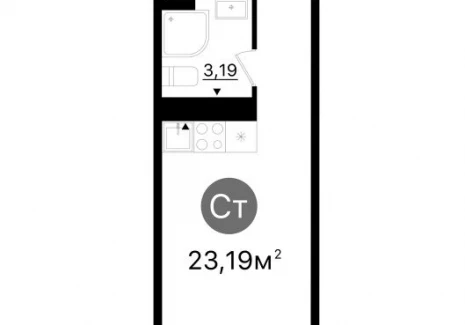 Квартира студия -  проспект Кирова, 71 / ЖК Старт - 2 - фото 1