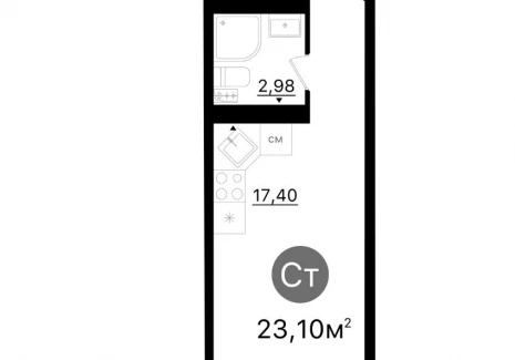 Квартира студия -  проспект Кирова, 71 / ЖК Старт - 2 - фото 1
