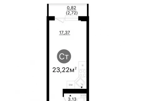 Квартира студия -  проспект Кирова, 71 / ЖК Старт - 2 - фото 1