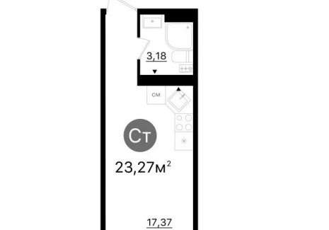 Квартира студия -  проспект Кирова, 71 / ЖК Старт - 2 - фото 1