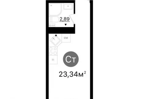 Квартира студия -  проспект Кирова, 71 / ЖК Старт - 2 - фото 1