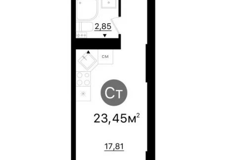 Квартира студия -  проспект Кирова, 71 / ЖК Старт - 2 - фото 1