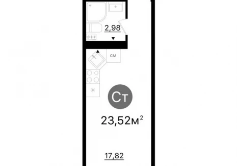 Квартира студия -  проспект Кирова, 71 / ЖК Старт - 2 - фото 1