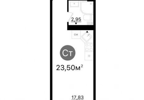 Квартира студия -  проспект Кирова, 71 / ЖК Старт - 2 - фото 1