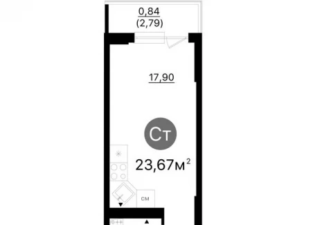 Квартира студия -  проспект Кирова, 71 / ЖК Старт - 2 - фото 1