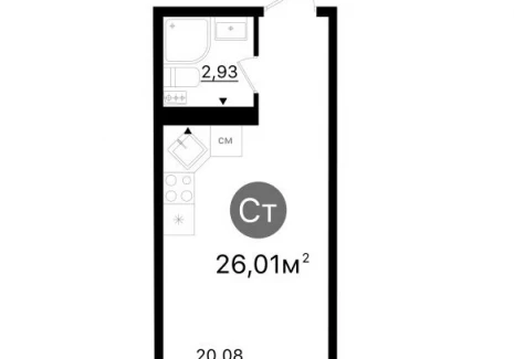 Квартира студия -  проспект Кирова, 71 / ЖК Старт - 2 - фото 1