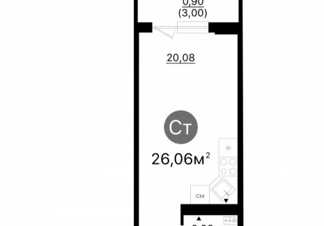 Квартира студия -  проспект Кирова, 71 / ЖК Старт - 2 - фото 1