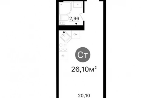 Квартира студия -  проспект Кирова, 71 / ЖК Старт - 2 - фото 1