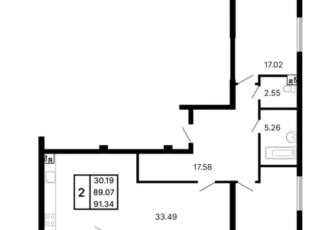 2-комнатная квартира - 3-й проезд / ЖК Развитие - фото 1