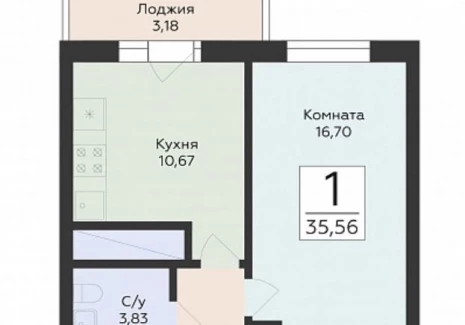 1-комнатная квартира - Советской Армии ул, 242 / ЖК Юность - фото 1