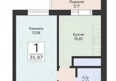 1-комнатная квартира - Советской Армии ул, 242 / ЖК Юность - фото 1