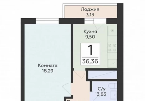 1-комнатная квартира - Советской Армии ул, 242 / ЖК Юность - фото 1