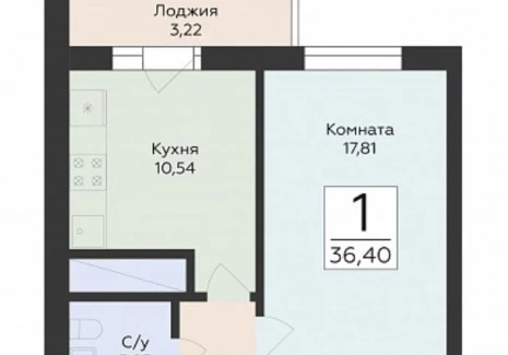 1-комнатная квартира - Советской Армии ул, 242 / ЖК Юность - фото 1