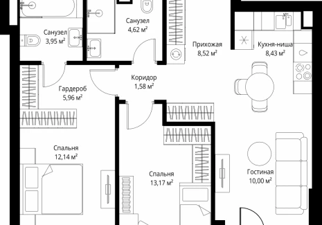 2-комнатная квартира - 3-й Силикатный проезд, 10 / ЖК Джойс - фото 1