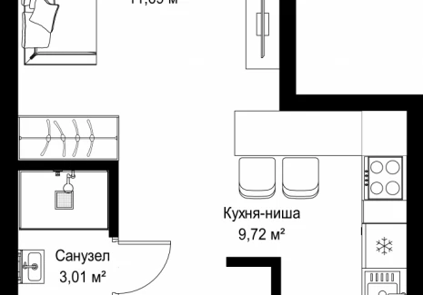 1-комнатная квартира - 3-й Силикатный проезд, 10 / ЖК Джойс - фото 1