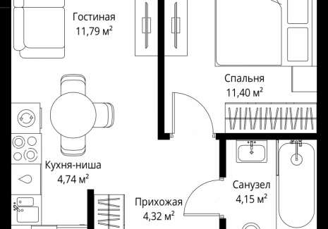 1-комнатная квартира - 3-й Силикатный проезд, 10 / ЖК Джойс - фото 1