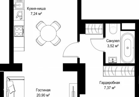 1-комнатная квартира - 3-й Силикатный проезд, 10 / ЖК Джойс - фото 1