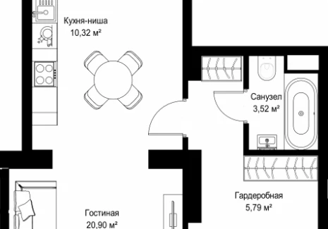 1-комнатная квартира - 3-й Силикатный проезд, 10 / ЖК Джойс - фото 1