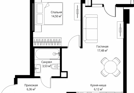 1-комнатная квартира - 3-й Силикатный проезд, 10 / ЖК Джойс - фото 1