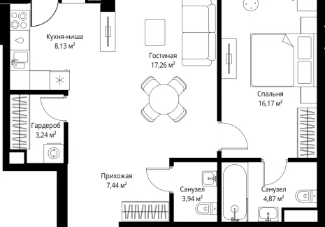 1-комнатная квартира - 3-й Силикатный проезд, 10 / ЖК Джойс - фото 1