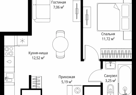 1-комнатная квартира - 3-й Силикатный проезд, 10 / ЖК Джойс - фото 1