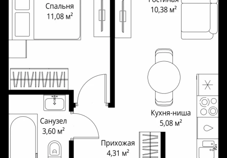 1-комнатная квартира - 3-й Силикатный проезд, 10 / ЖК Джойс - фото 1