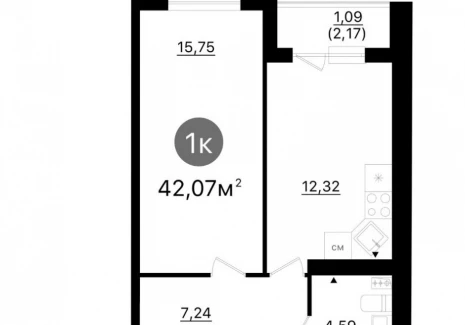1-комнатная квартира -  проспект Кирова, 71 / ЖК Старт - 2 - фото 1