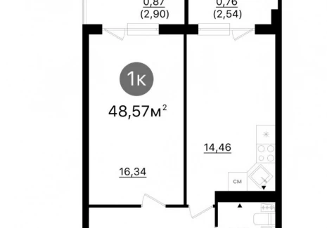 1-комнатная квартира -  проспект Кирова, 71 / ЖК Старт - 2 - фото 1