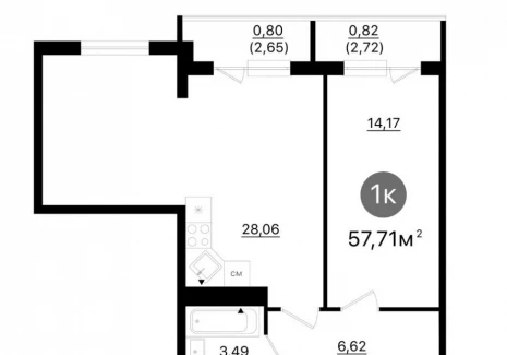 1-комнатная квартира -  проспект Кирова, 71 / ЖК Старт - 2 - фото 1