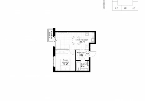 1-комнатная квартира - 11 квартал / ЖК Новатор - фото 1