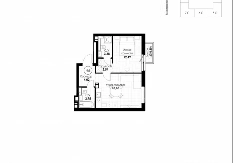 1-комнатная квартира - 11 квартал / ЖК Новатор - фото 1