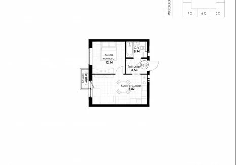 1-комнатная квартира - 11 квартал / ЖК Новатор - фото 1