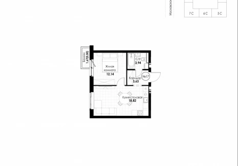 1-комнатная квартира - 11 квартал / ЖК Новатор - фото 1