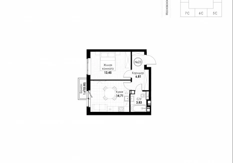 1-комнатная квартира - 11 квартал / ЖК Новатор - фото 1