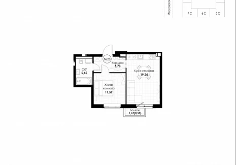 1-комнатная квартира - 11 квартал / ЖК Новатор - фото 1