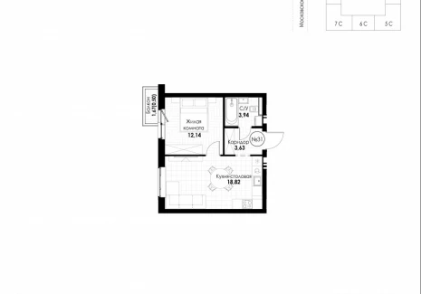 1-комнатная квартира - 11 квартал / ЖК Новатор - фото 1
