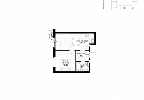 1-комнатная квартира - 11 квартал / ЖК Новатор - фото 1