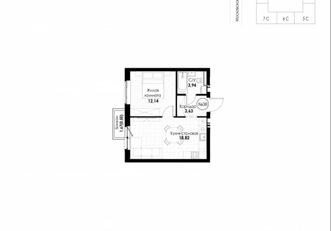 1-комнатная квартира - 11 квартал / ЖК Новатор - фото 1