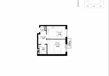 1-комнатная квартира - 11 квартал / ЖК Новатор - фото 1